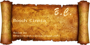 Bosch Cinnia névjegykártya
